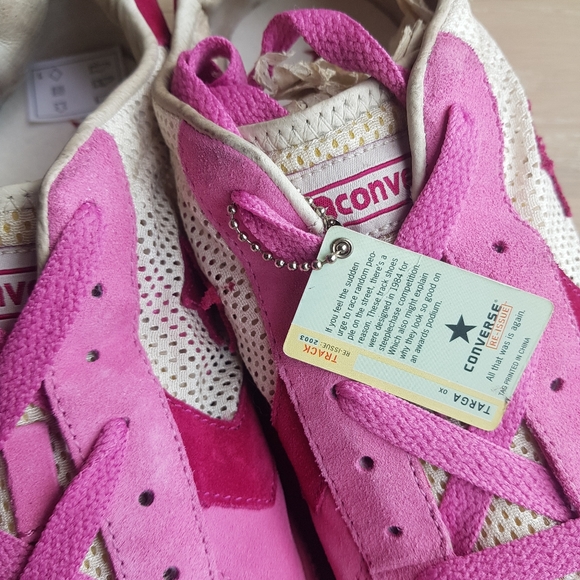 CONVERSE TARGA OX 1984 RE-ISSUE suede Sneakers pink/red SIZE 11 men - Picture 3 of 9